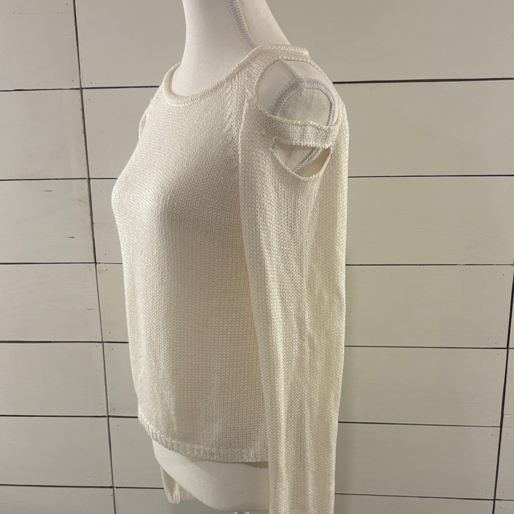 MINKPINK Ivory Knit Top with Shoulder Details